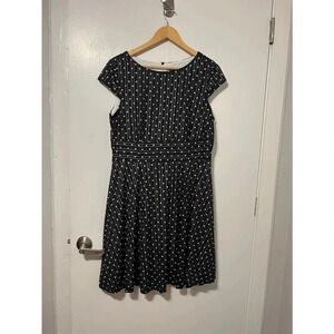 New with Tag Gabby Style Short Sleeve Sheath Sheer Dress with Polka Dots Sz 14